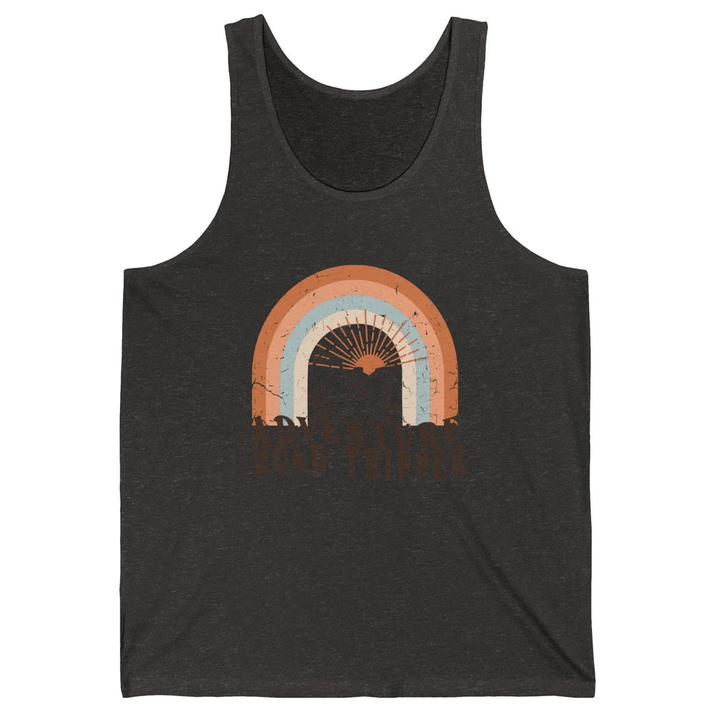 Retro Desert Sunrise Rainbow Adventure Road Tripper Western Unisex Jersey Tank