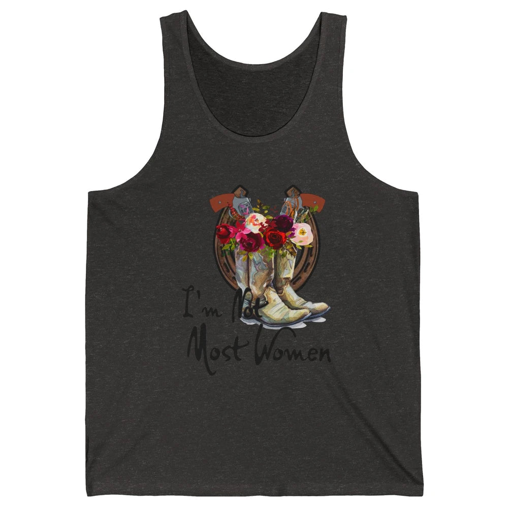 Retro Floral Cowgirl Boots I'm Not Most Women Western Cowboy Unisex Jersey Tank