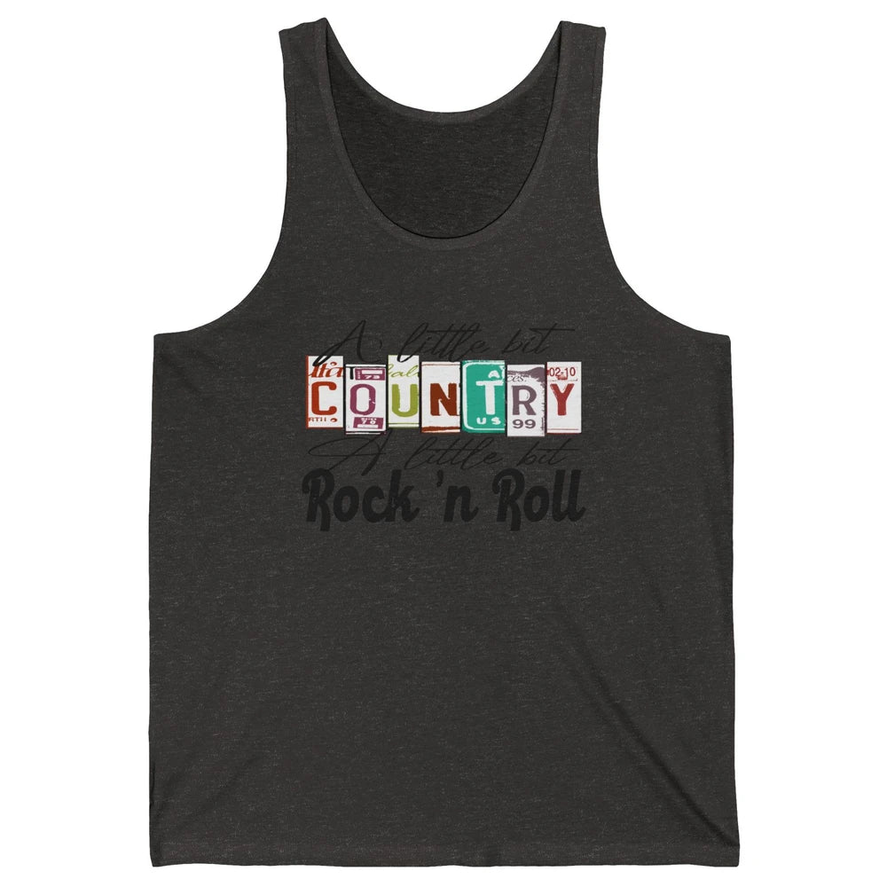 Retro A Little Bit Country A Little Bit Rock n Roll Western Unisex Jersey Tank