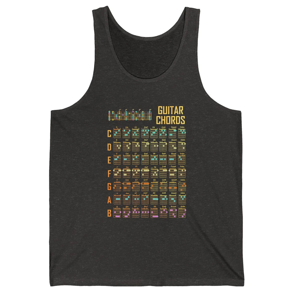 Music Art Guitar Chords Retro Guitarist Play Guitar Musician Unisex Jersey Tank