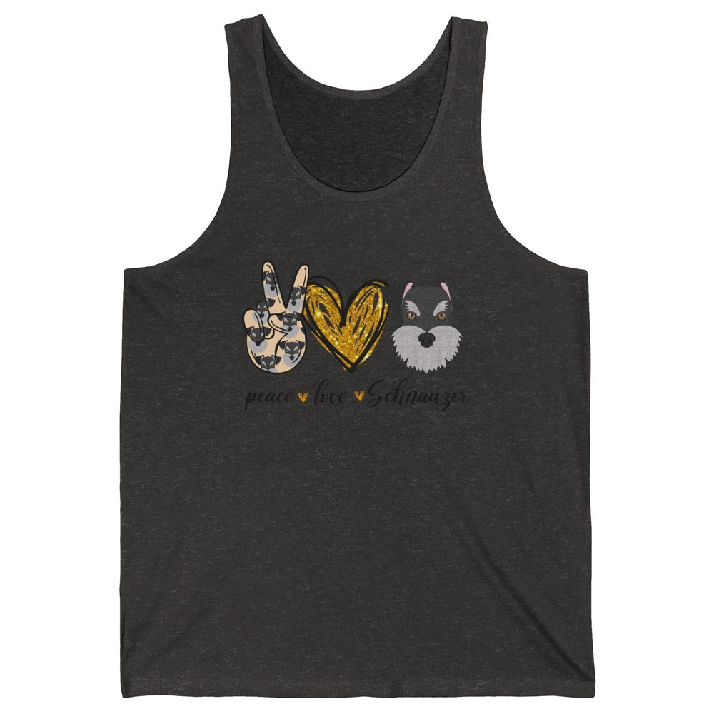 Peace Love Schnauzer Dog Lover Schnauzer Dad Mom Gift Unisex Jersey Tank