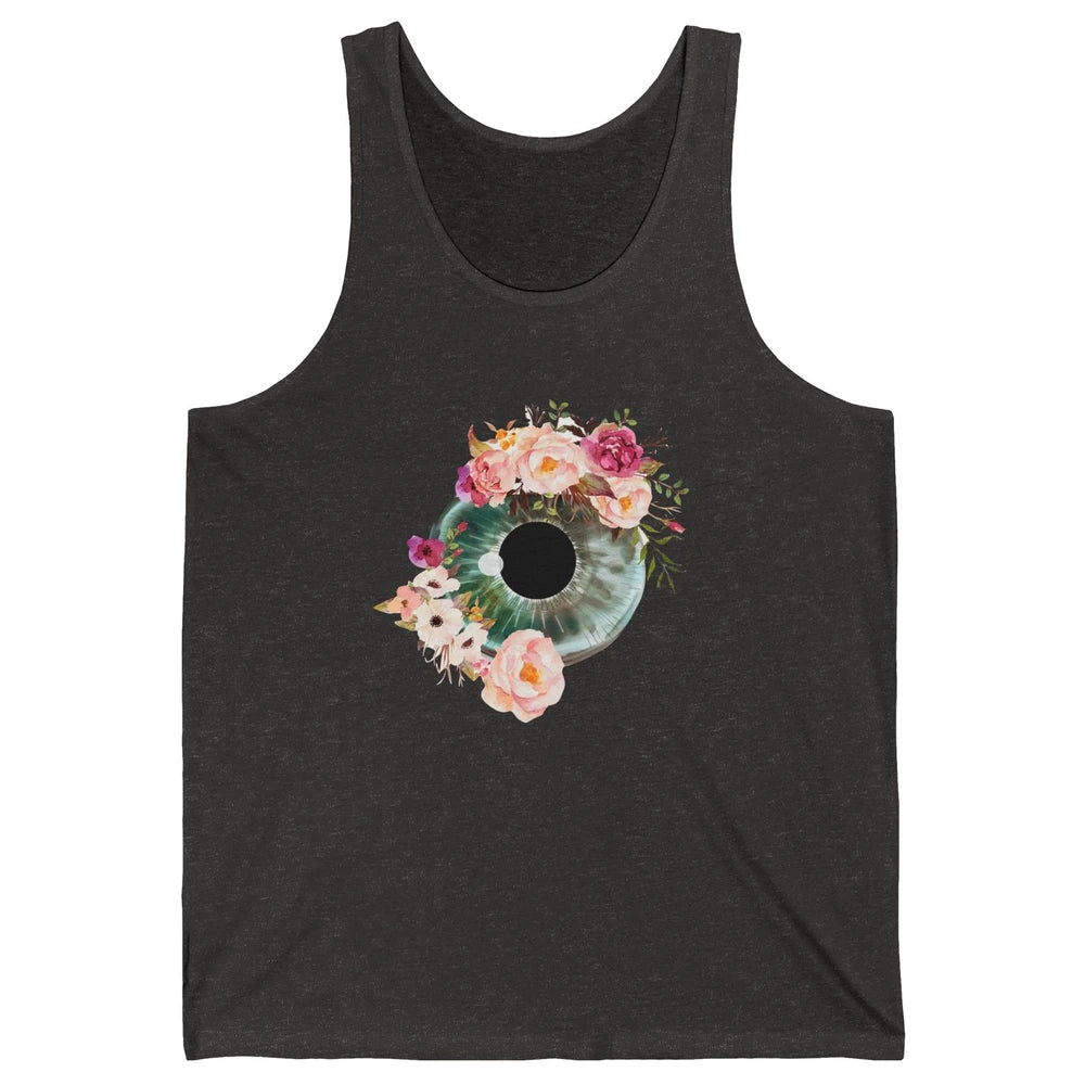 Floral Eyeball Optometrist Eye Anatomy Ophthalmology Tech Unisex Jersey Tank