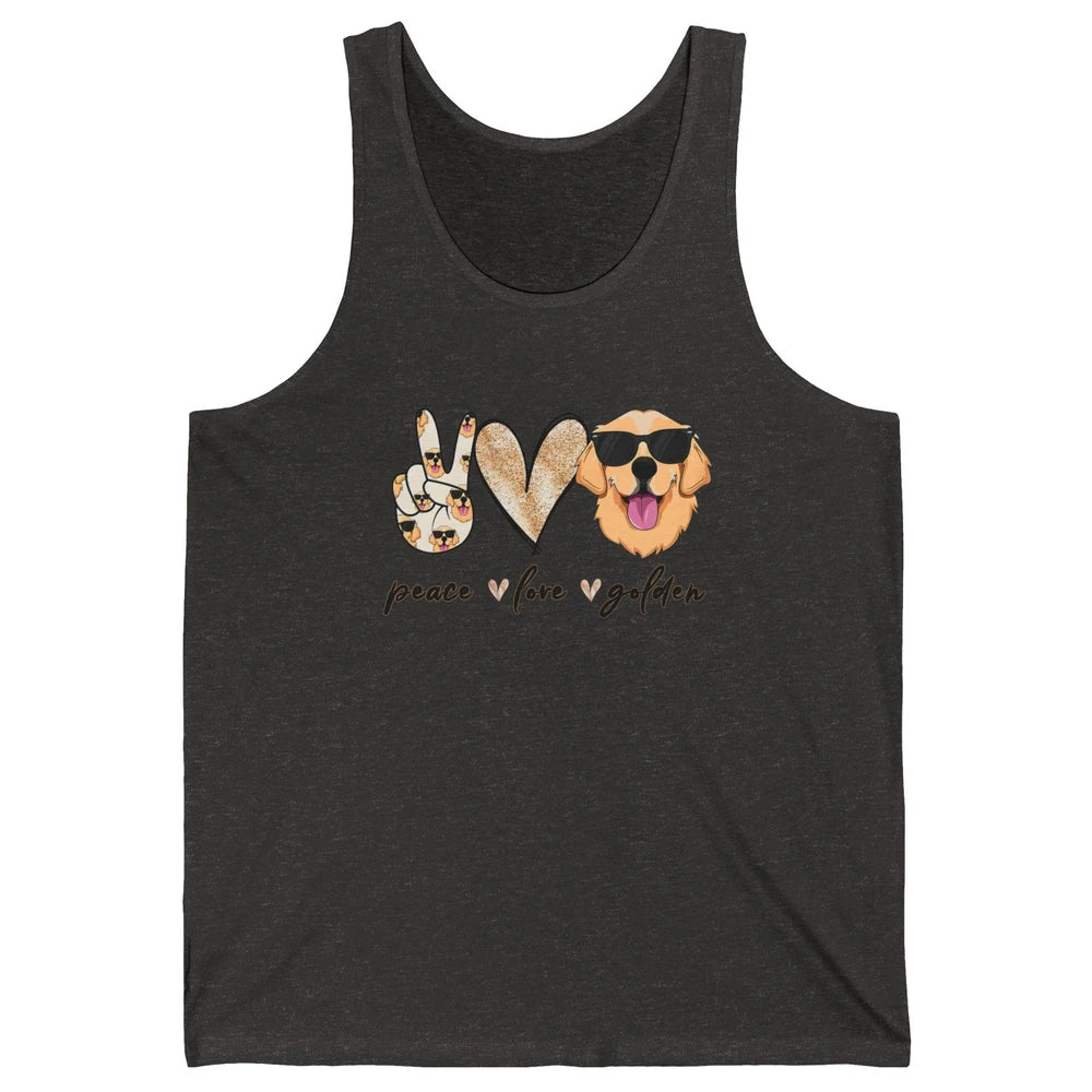Peace Love Golden Dog Lover Golden Retriever Dad Mom Gift Unisex Jersey Tank