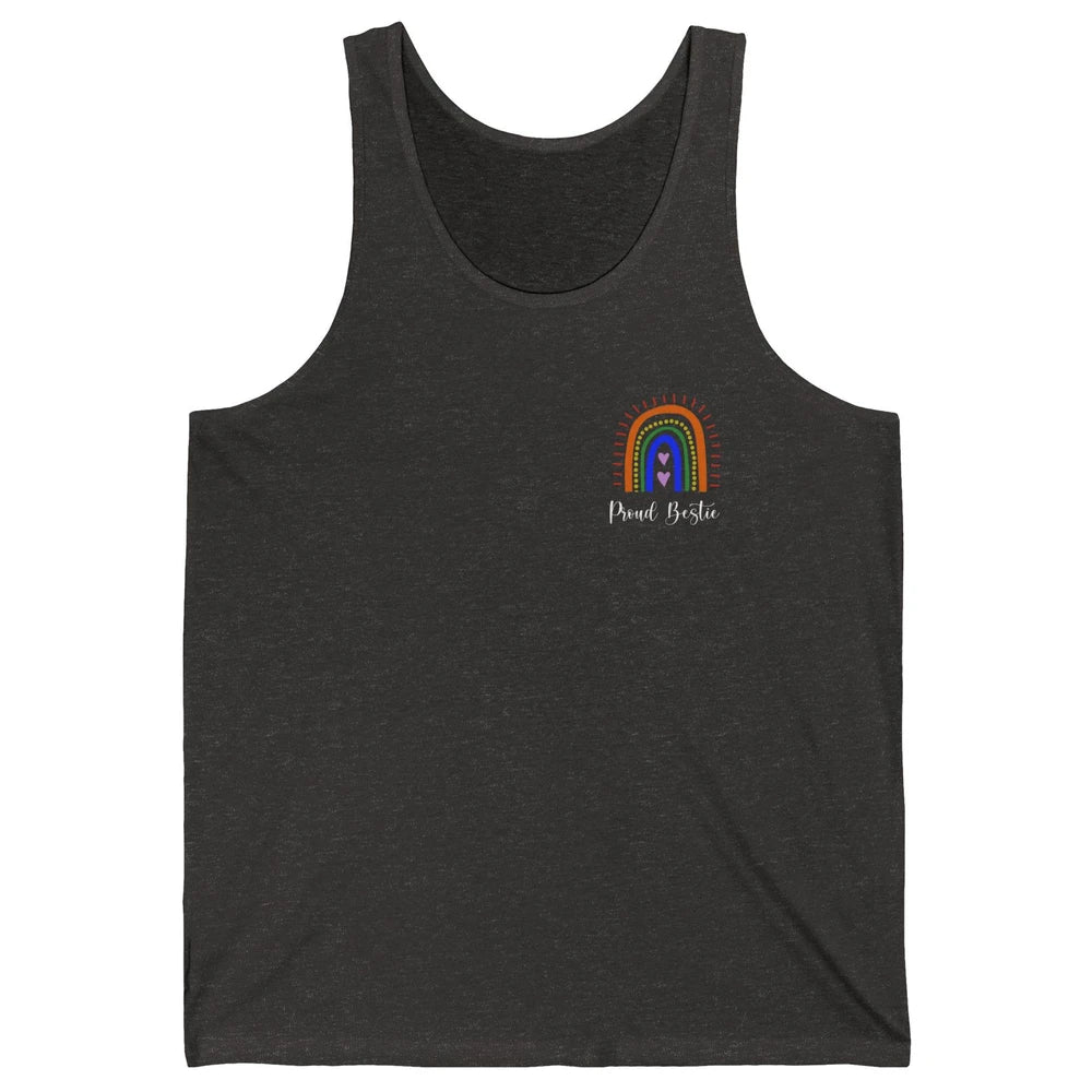 Rainbow Proud Bestie Proud Ally LGBT Gay Pride Month Unisex Jersey Tank