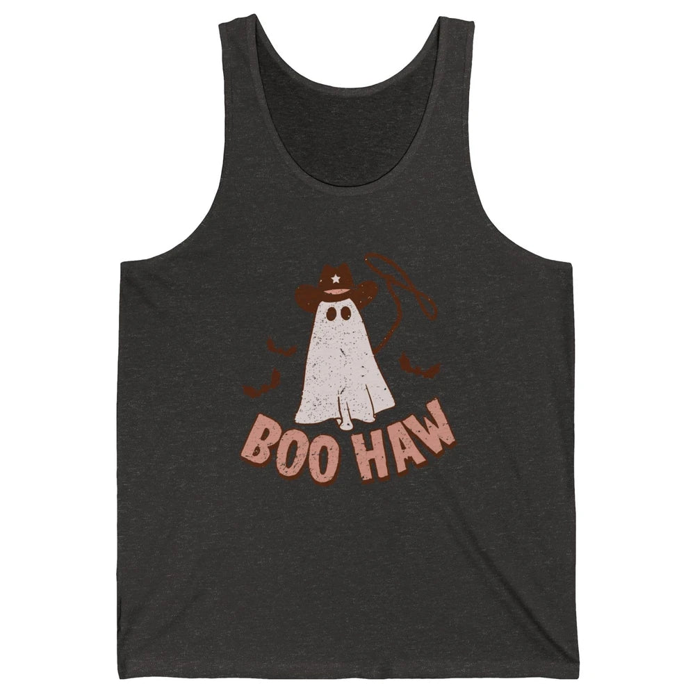 Retro Cowboo Boo Haw Ghost Fall Spooky Season Western Cowboy Unisex Jersey Tank