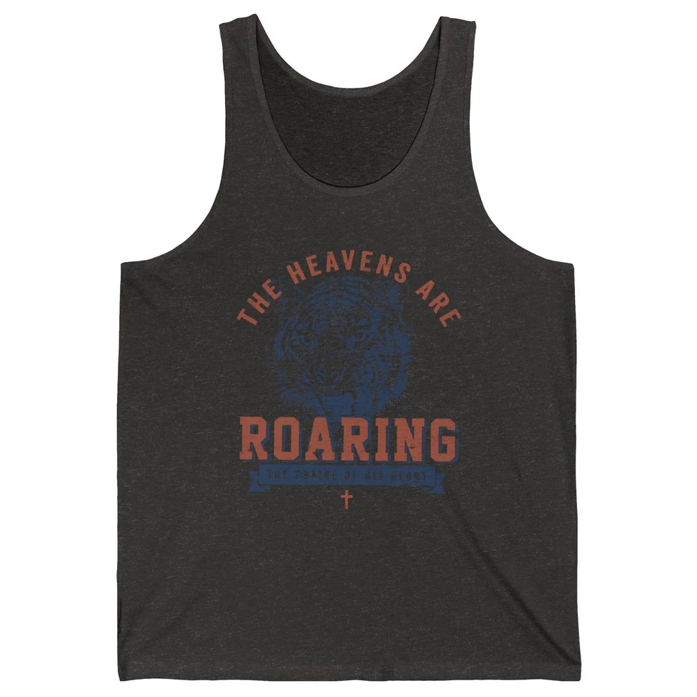 Lion Lightning Bolt Heavens Are Roaring Christian Catholic Unisex Jersey Tank