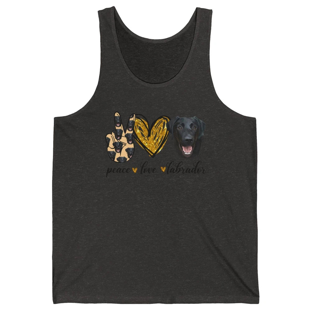Peace Love Labrador Dog Black Labrador Retriever Dad Mom Unisex Jersey Tank