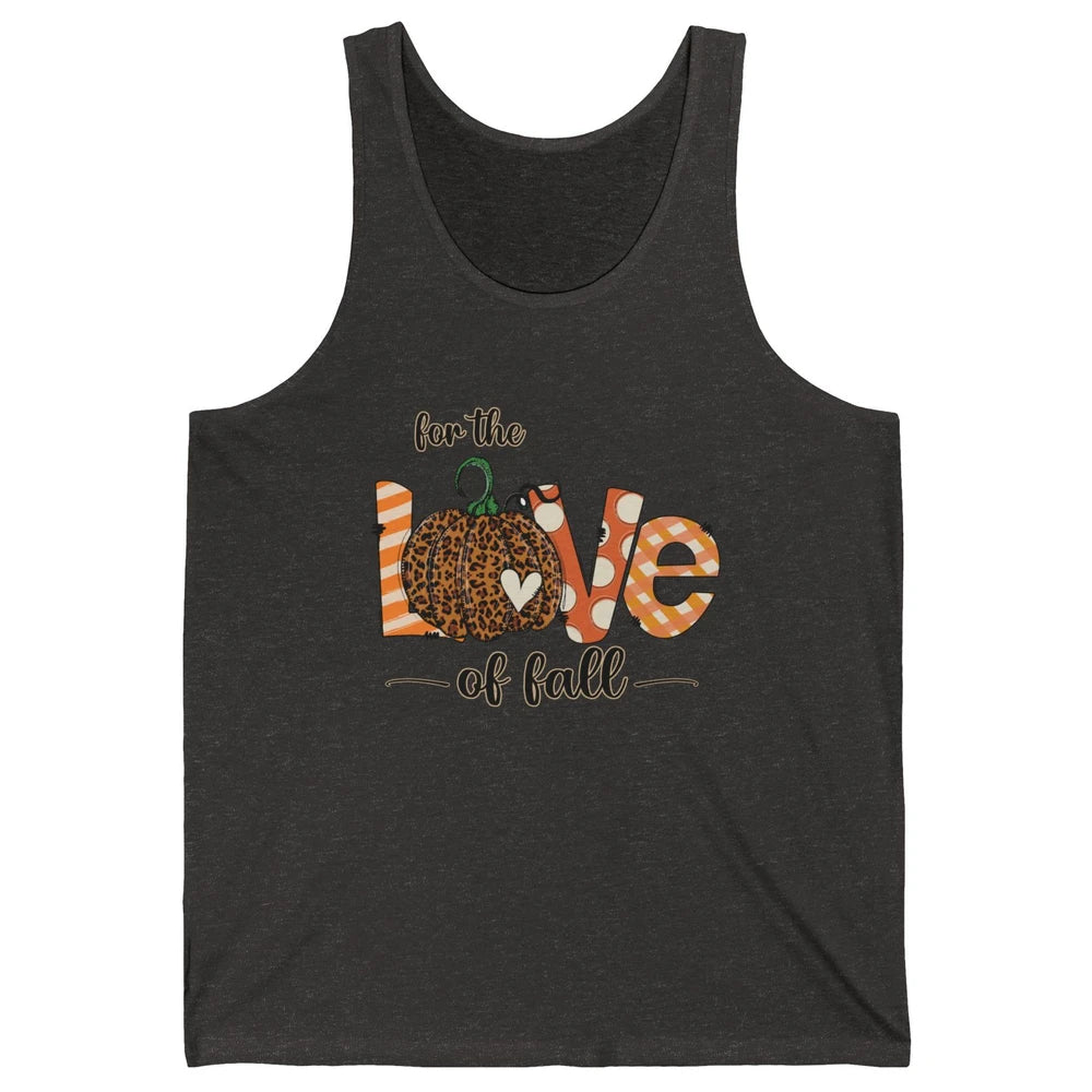 Retro Love Fall Y'All Leopard Pumpkin Heart Halloween Fall Unisex Jersey Tank