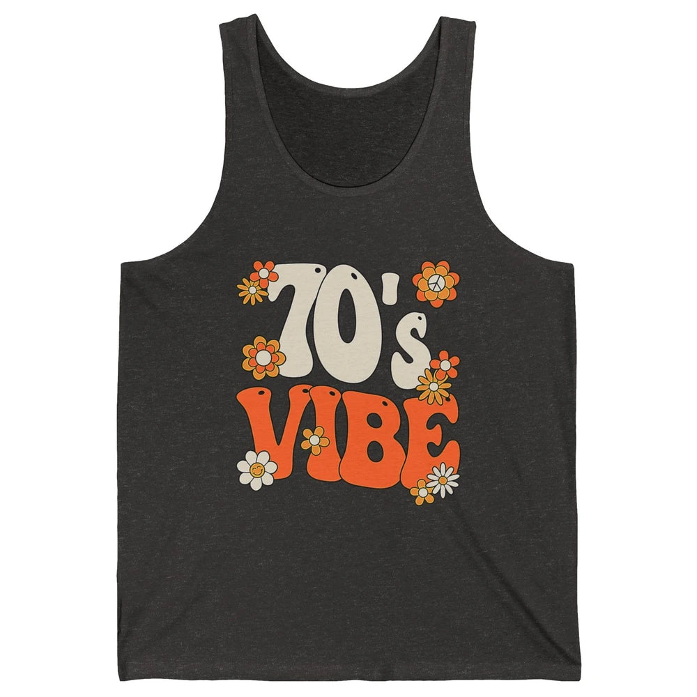 Retro 70s Vibe Groovy Smile Daisy Hippie Positive 1970 Party Unisex Jersey Tank