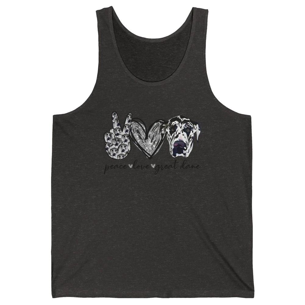 Peace Love Great Dane Dog Lovers Great Dane Mothers Fathers Unisex Jersey Tank
