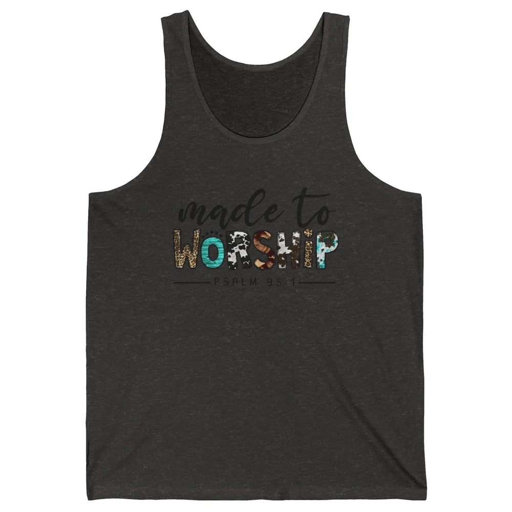 Leopard Made To Worship Bible Christian Western Country Unisex Jersey Tank