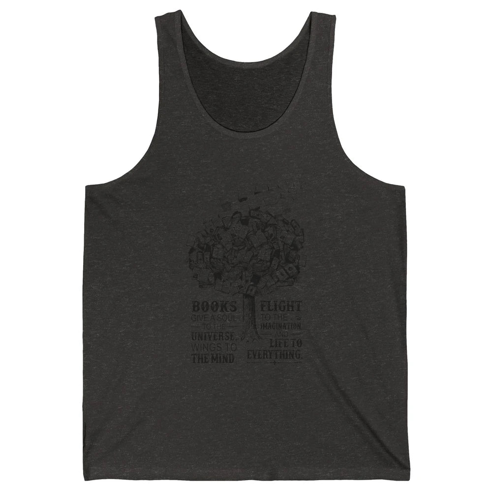 Retro Book Lovers Book Gives A Soul Reading Tree Bookworm Unisex Jersey Tank