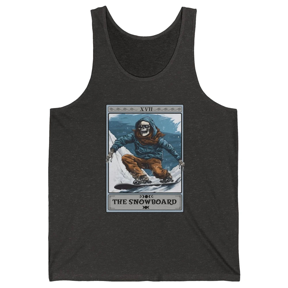Skeleton The Snowboard Tarot Card Halloween Snowboarder Life Unisex Jersey Tank