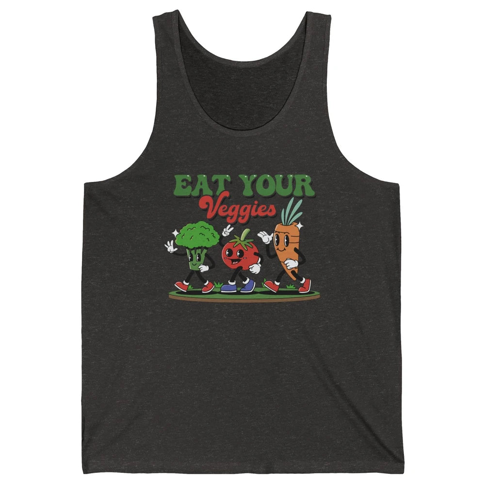 Retro Farm Fruit Eat Your Veggies Gardening Vegan Farmer Unisex Jersey Tank