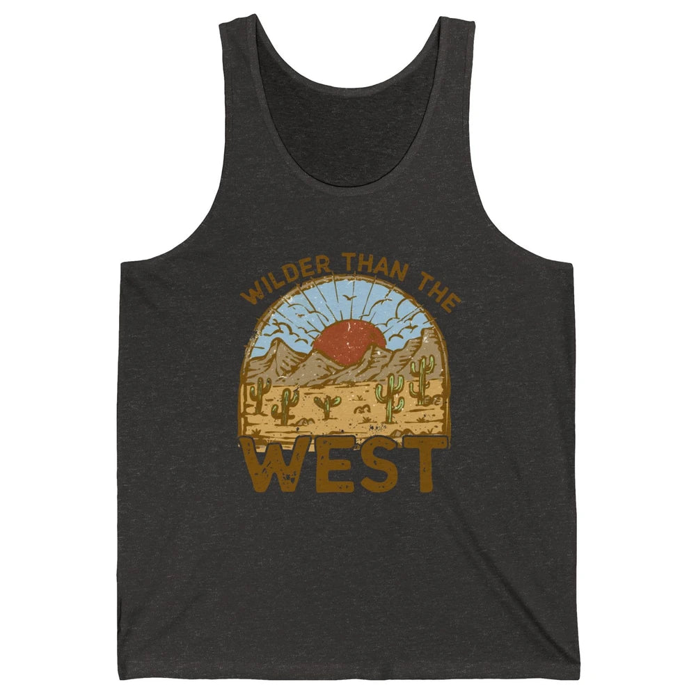 Retro Desert Sunrise Wilder Than The West Western Country Unisex Jersey Tank