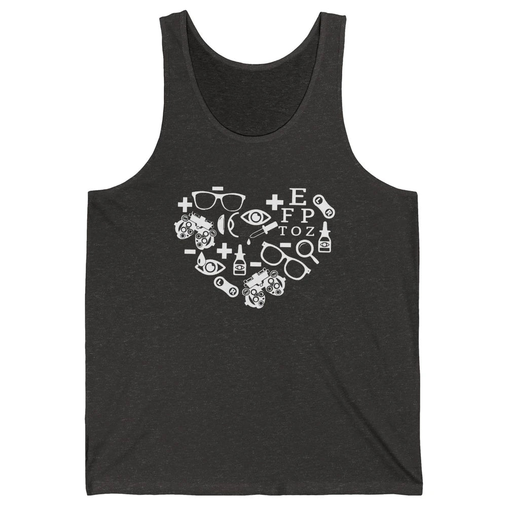 Optometrist Symbols Heart Optician Sight Squad Optometry Unisex Jersey Tank