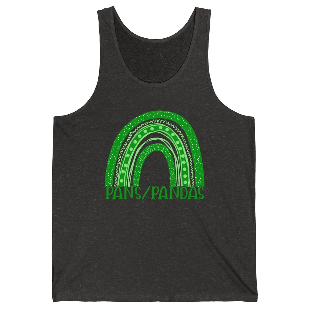 PANS/PANDAS Awareness Floral Green Ribbon Rainbow Pans Unisex Jersey Tank