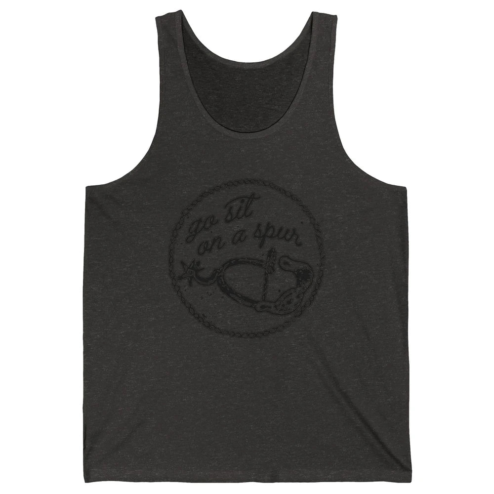 Retro Horse Saddle Go Sit on A Spur Western Country Cowboy Unisex Jersey Tank