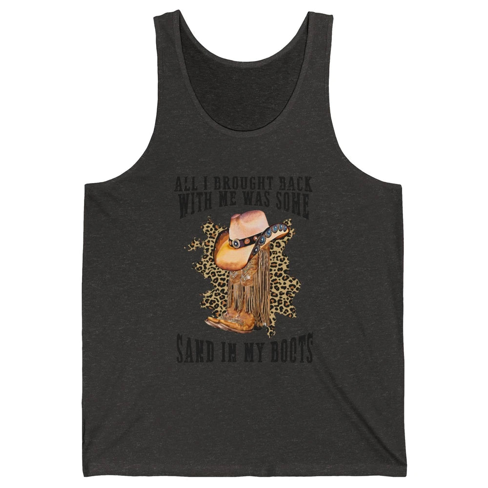 Retro Leopard Sand In My Boot Western Country Cowgirl Cowboy Unisex Jersey Tank