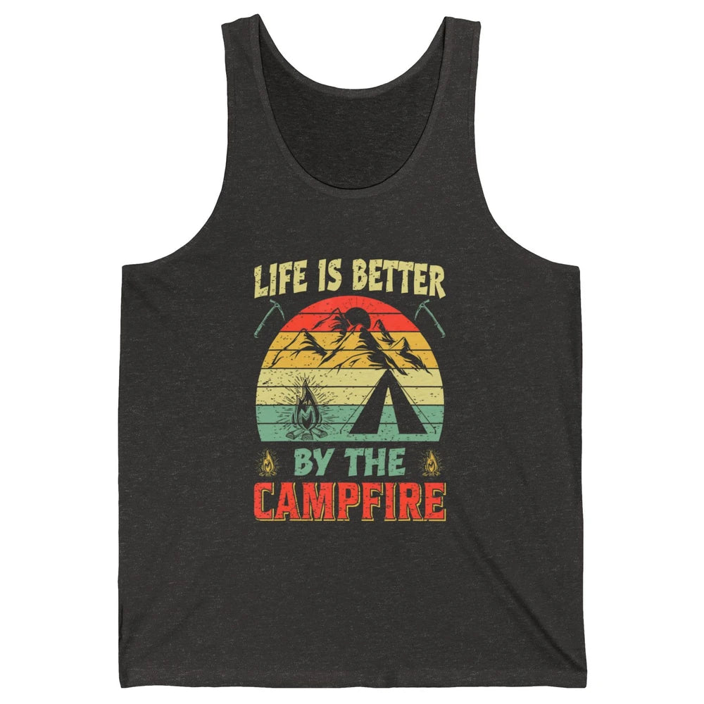 Retro Life Better By Campfire Happy Camp Nature Outdoor Camp Unisex Jersey Tank