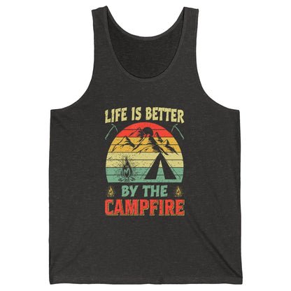 Retro Life Better By Campfire Happy Camp Nature Outdoor Camp Unisex Jersey Tank