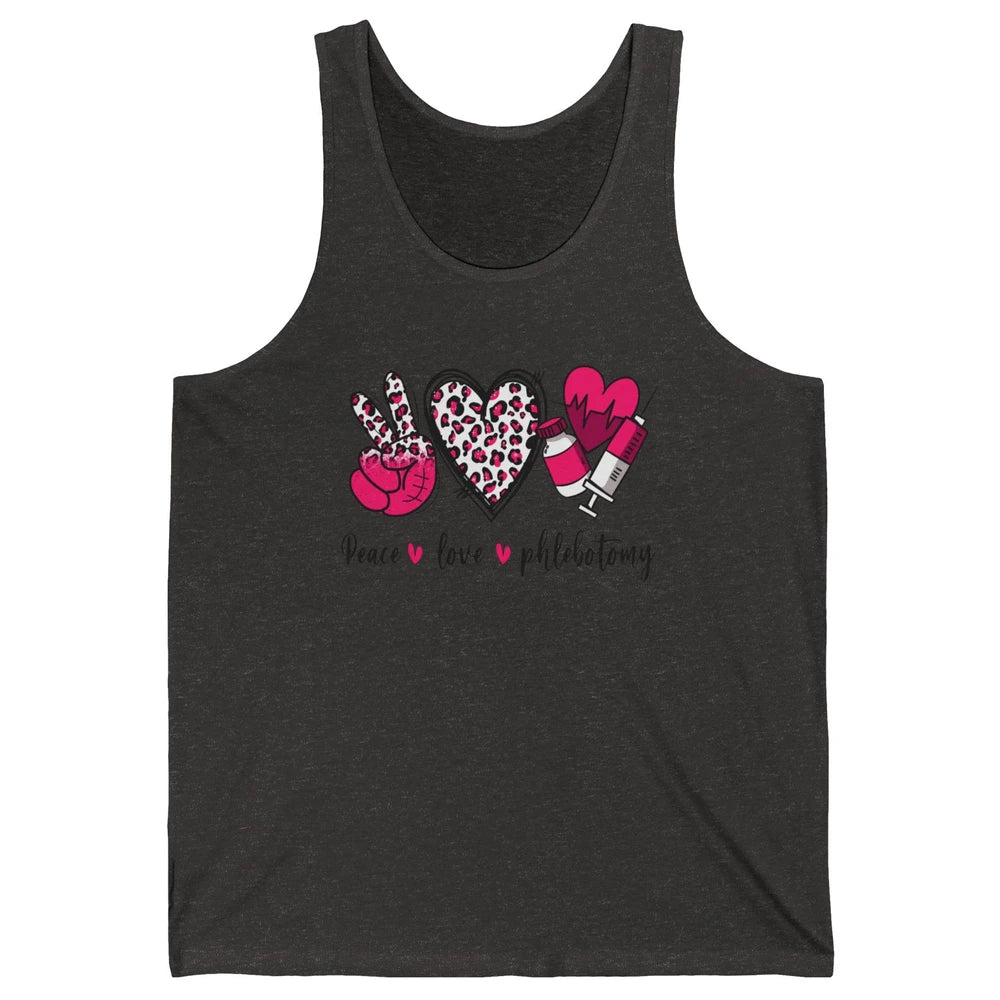 Phlebotomist Life Peace Love Phlebotomy Leopard Western Phle Unisex Jersey Tank