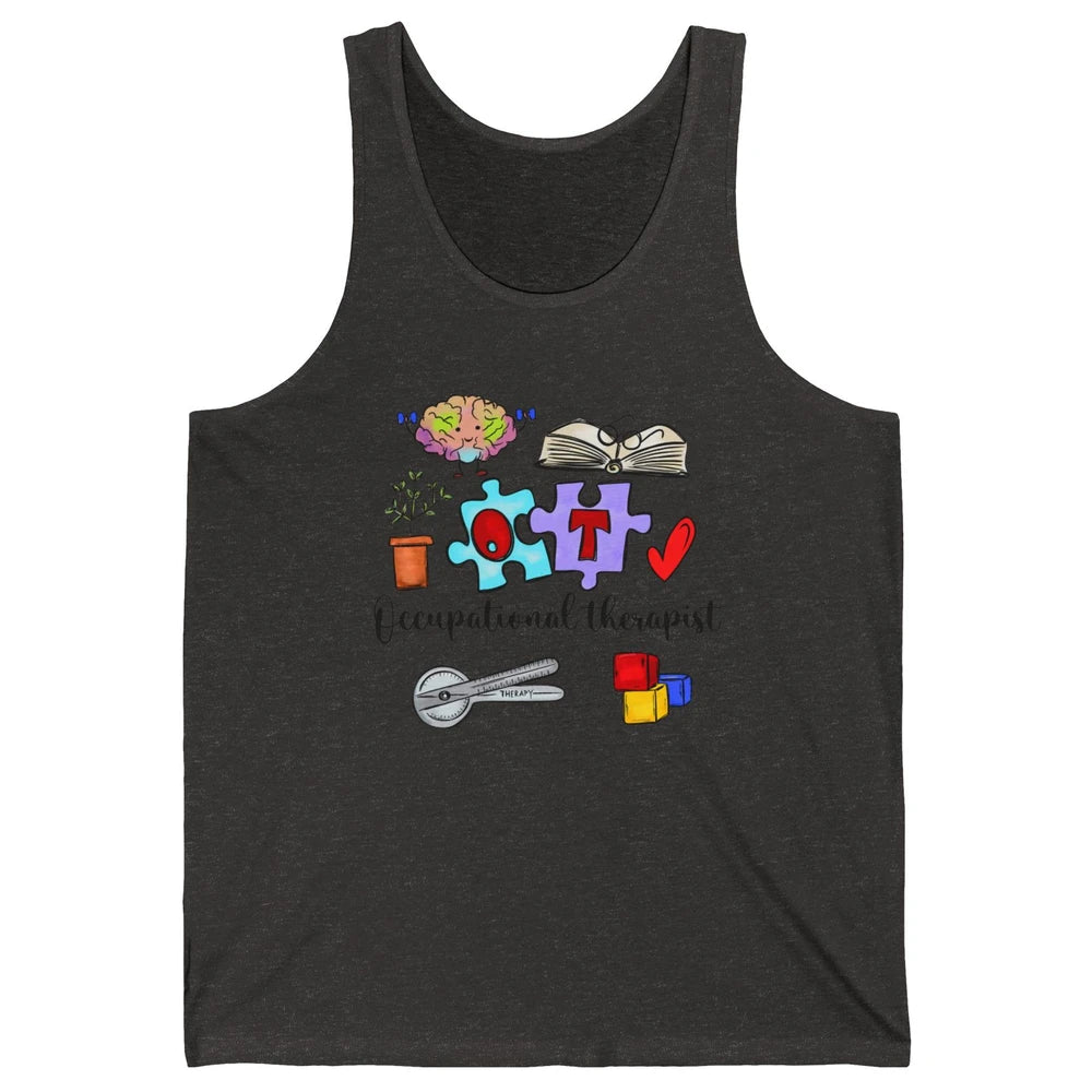 Occupational Therapist Symbols Hand Drawn OT Appreciation Unisex Jersey Tank
