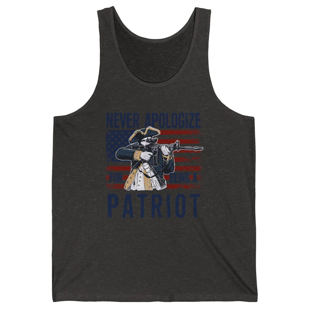 Never Apologize For Being A Patriot US Flag American Pride Unisex Jersey Tank