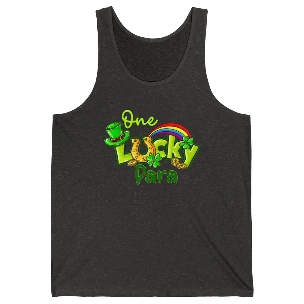 One Lucky Para St Patricks Day Shamrock Paraprofessional Unisex Jersey Tank