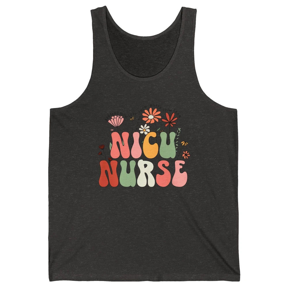 NICU Nurse Wildflower Neonatal Nurse Baby Nurse Appreciation Unisex Jersey Tank