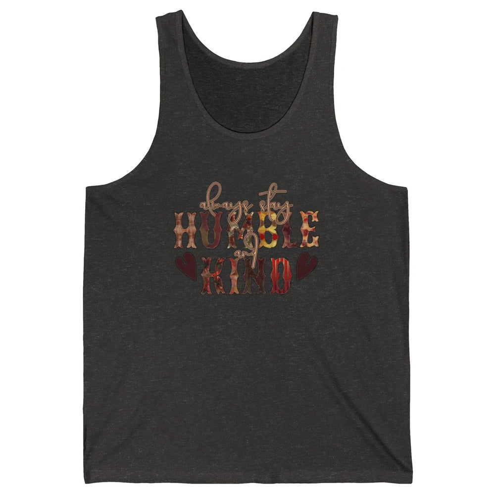 Retro Always Stay Humble And Kind Turquoise Western Country Unisex Jersey Tank