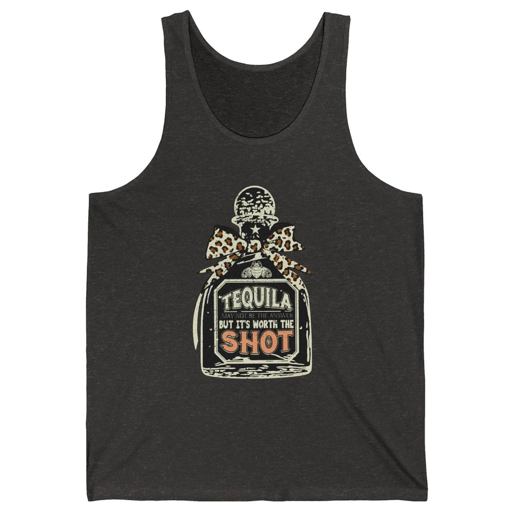 Retro Leopard Tequila May Not Be The Answer Western Country Unisex Jersey Tank