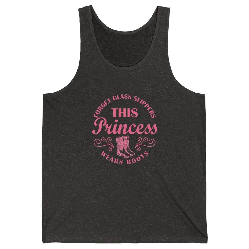 Princess Cowboy Boots Western Country Cowgirl Girls Rodeo Unisex Jersey Tank