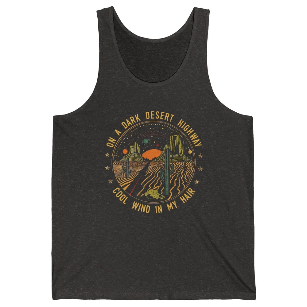 Adventure Camping Retro Dark Desert Highway Travel Gift Unisex Jersey Tank