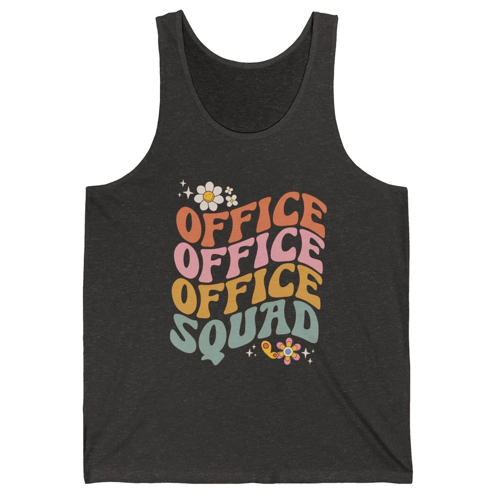 Retro Office Squad Hippie Groovy Office Staff Positive Mind Unisex Jersey Tank