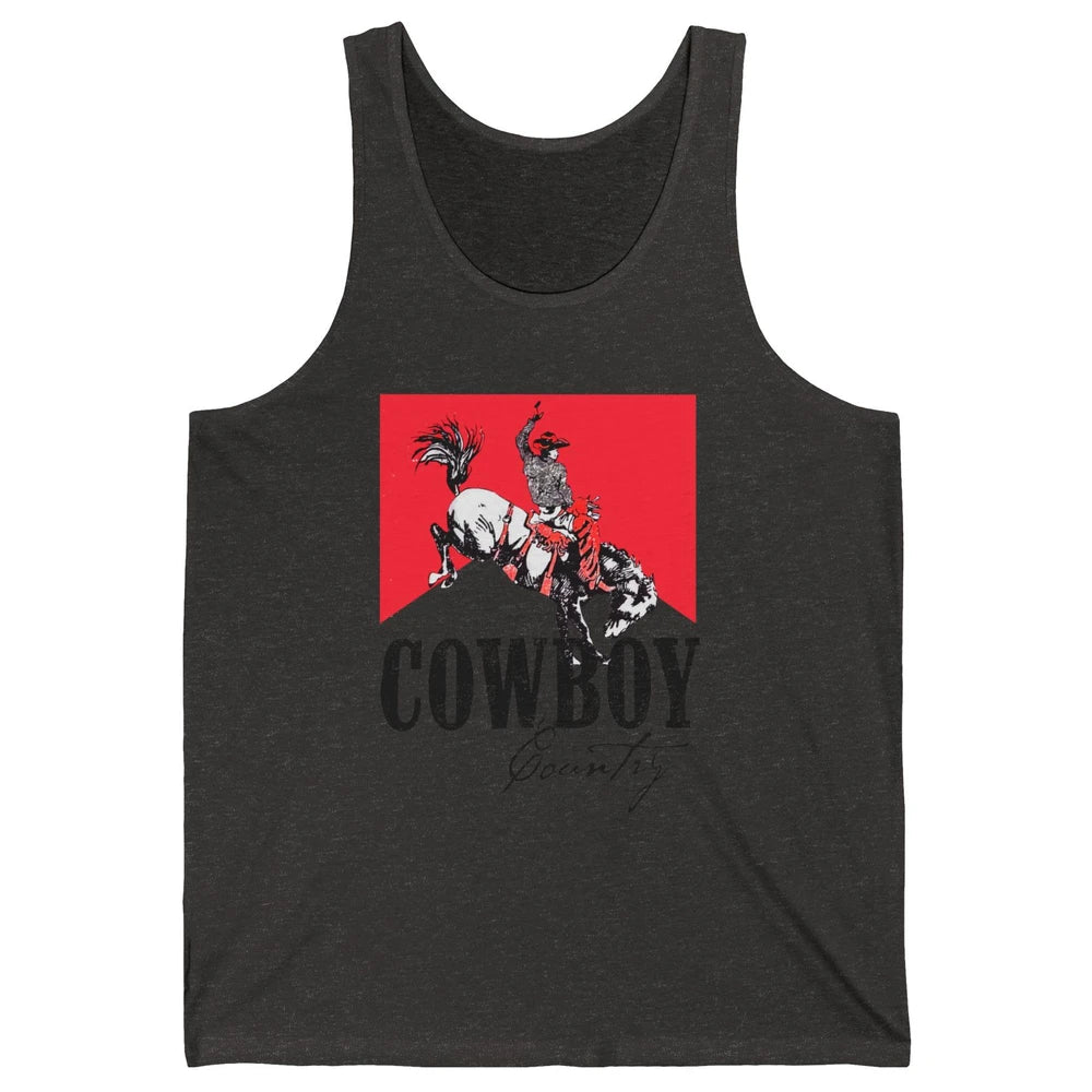 Retro Cowboy Country Horseback Western Country Cowgirl Gift Unisex Jersey Tank