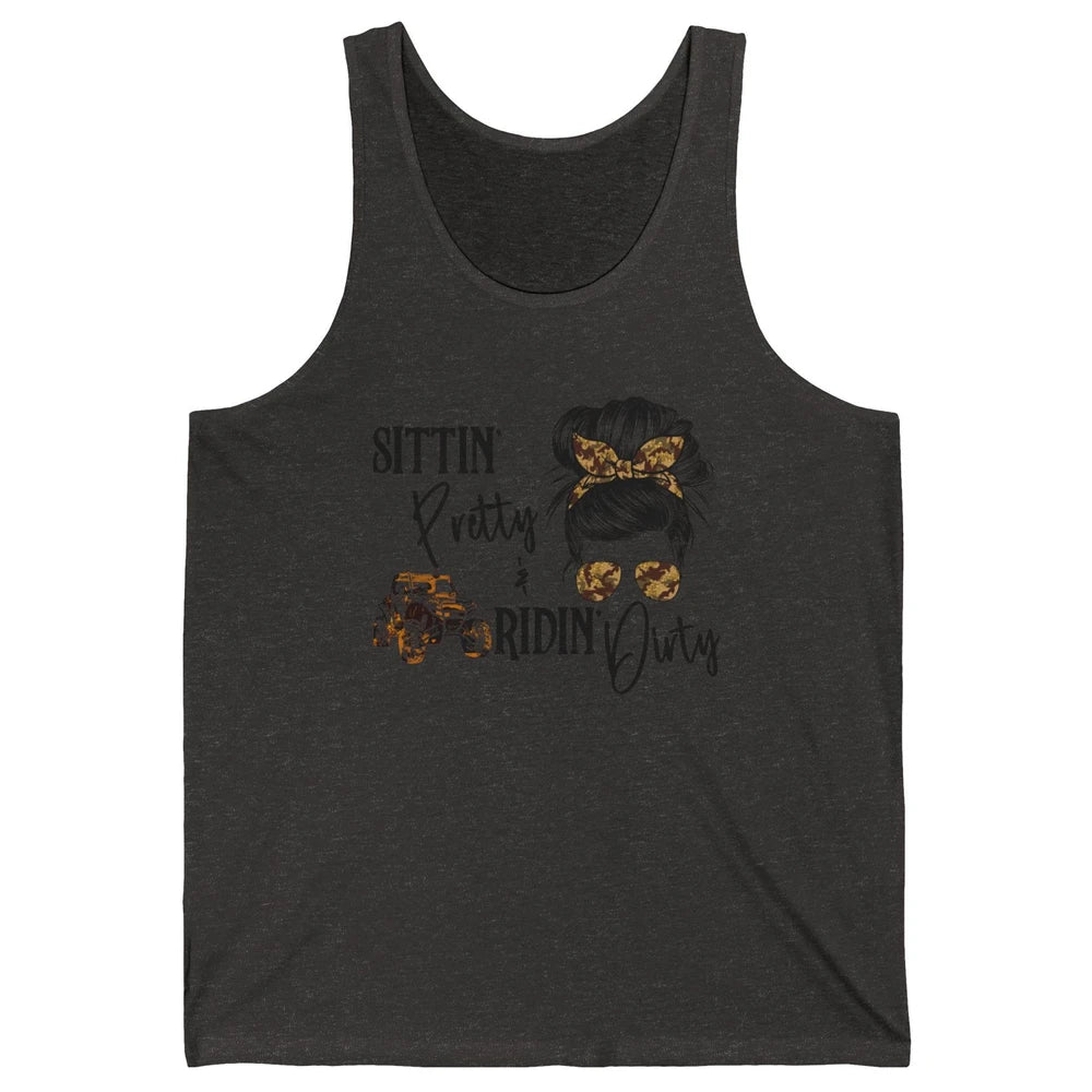 Mud Riding ATV Messy Bun Ride RZR SXS Life Country Girls Unisex Jersey Tank