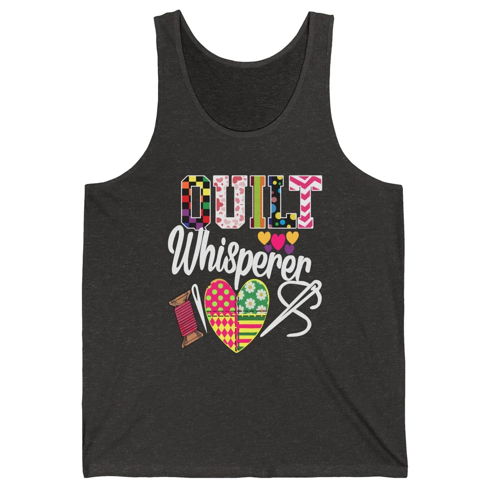 Retro Quilt Whisperer Quilting Life Sewing Life Quilt Lovers Unisex Jersey Tank