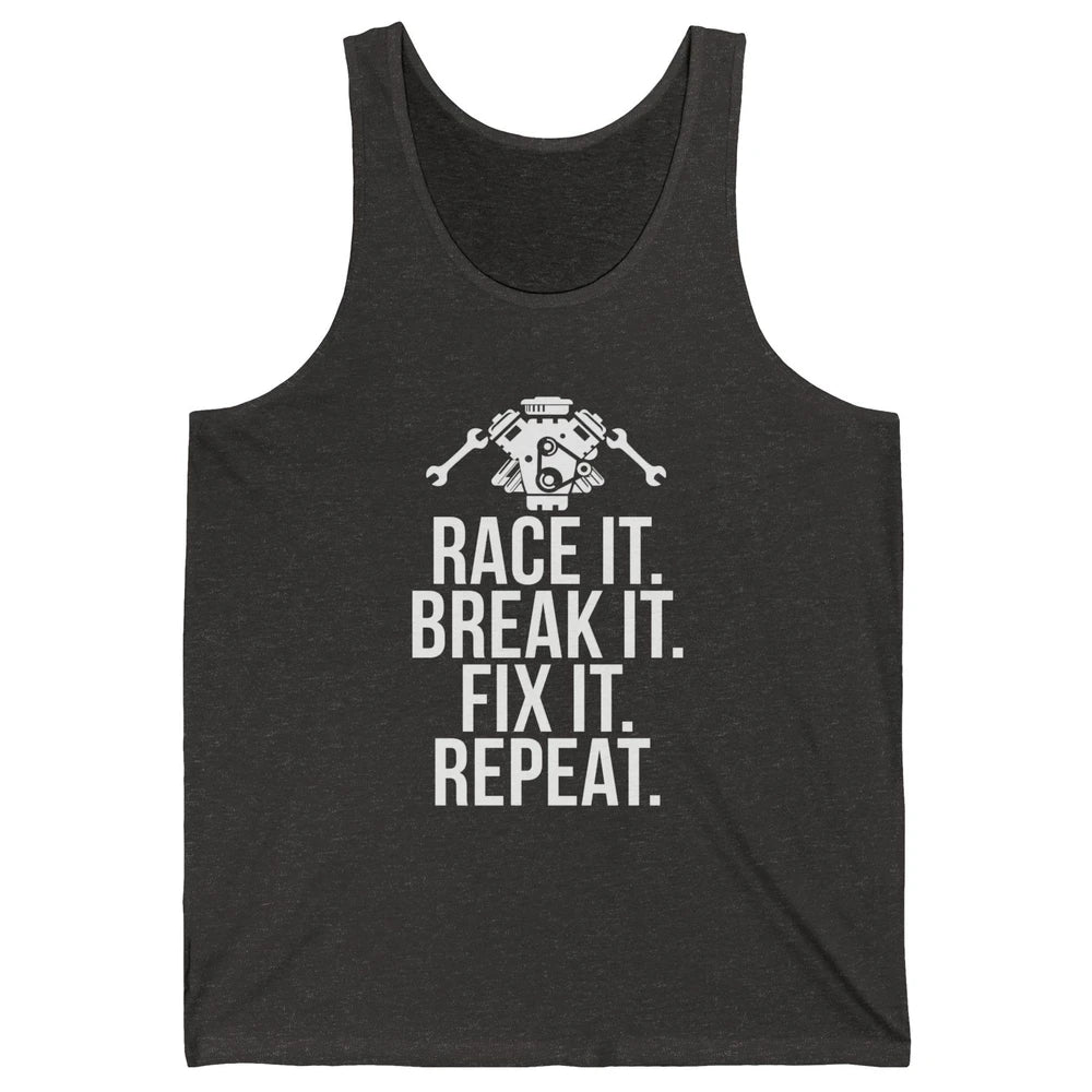 Race Break Fix It Dirt Racing Retro Sprint Car Speed Truck Unisex Jersey Tank