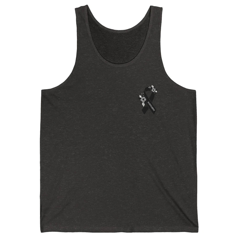 Narcolepsy Awareness Floral Black Ribbon Narcolepsy Support Unisex Jersey Tank