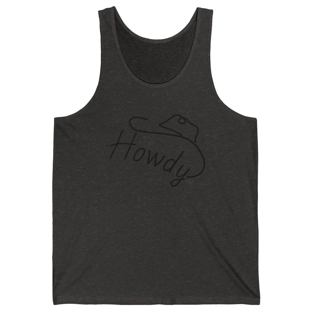 Retro Cowboy Hat Howdy Western Country Texas Cowgirls Gift Unisex Jersey Tank