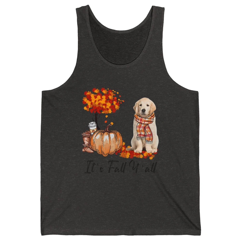 Golden Retriever Pumpkin Happy Fall Yall Autumn Thanksgiving Unisex Jersey Tank