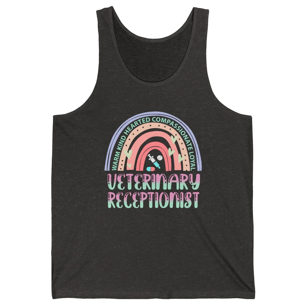 Pink Rainbow Veterinarian Receptionist Dog Recue Dog Mom Unisex Jersey Tank