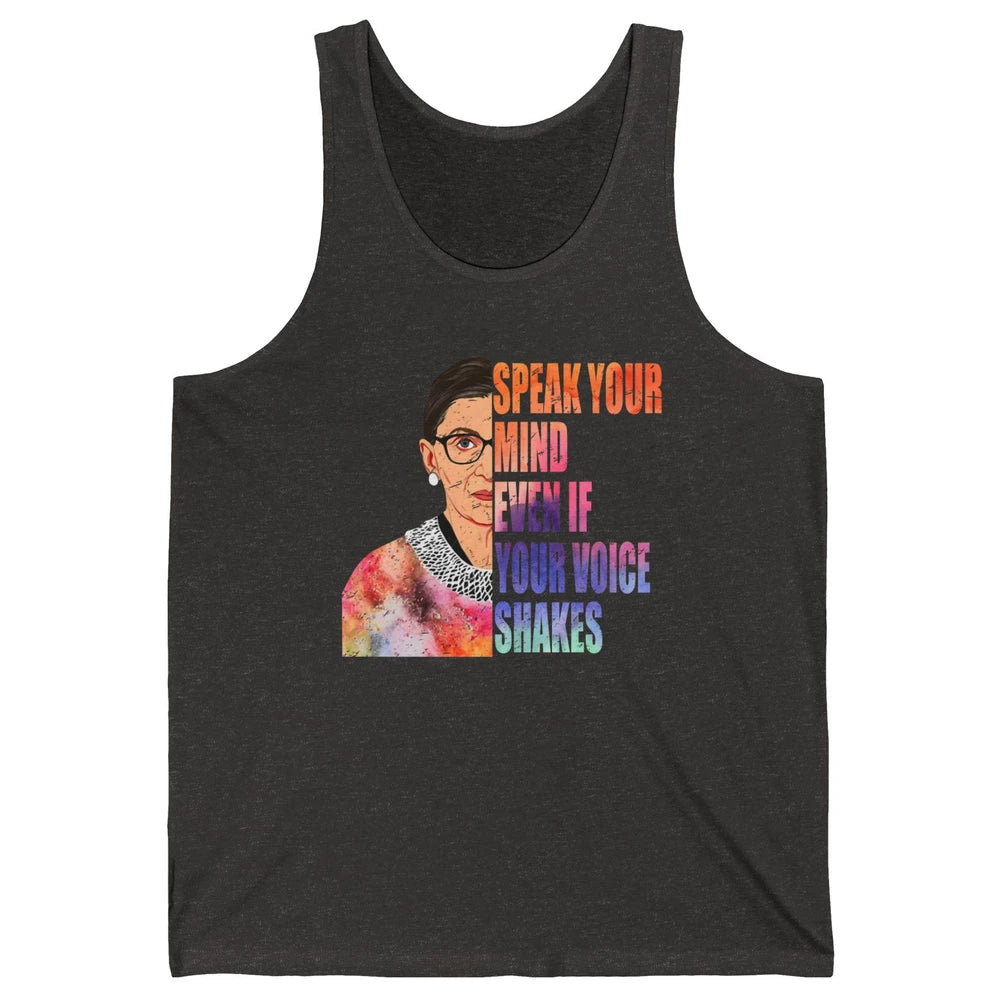 Retro Notorious RBG Speak Your Mind Even If Your Voice Shake Unisex Jersey Tank