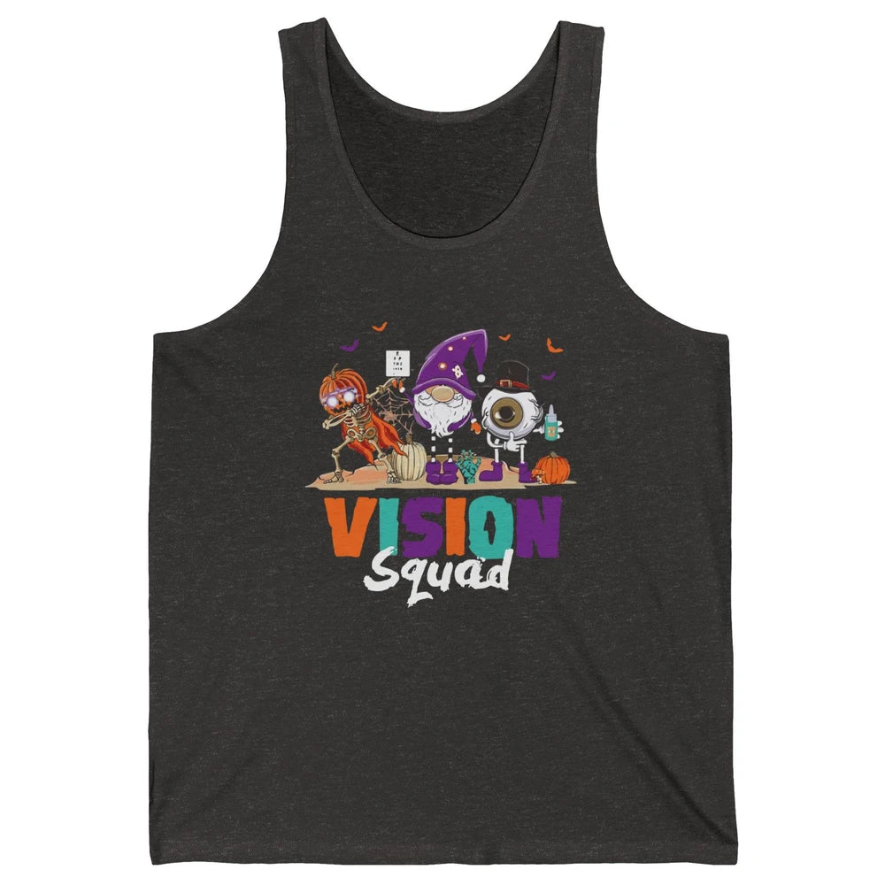 Optometrist Halloween Vision Squad Gnome Pumpkin Optician Unisex Jersey Tank