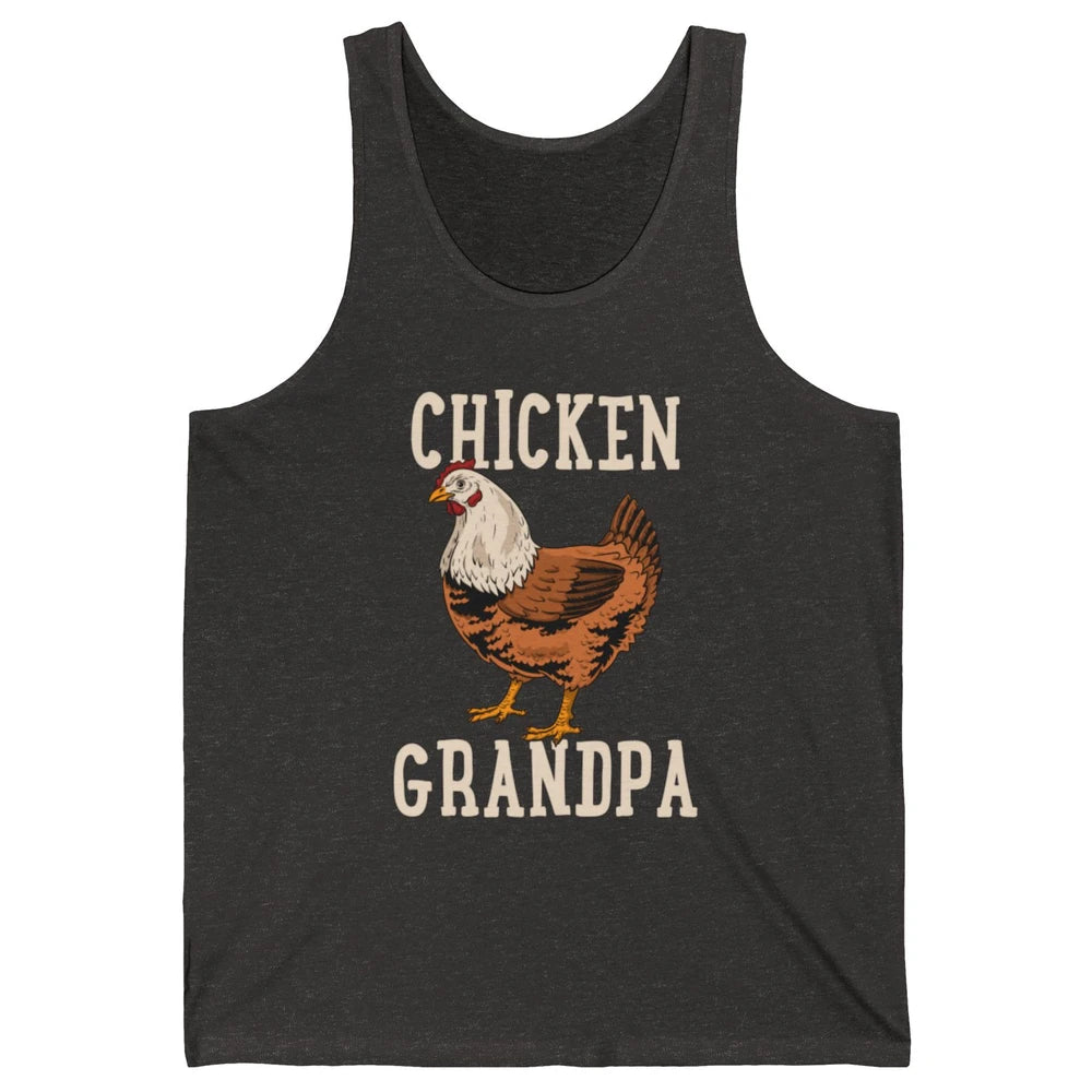 Retro Chicken Grandpa Funny Grandfather Vintage Farm Animal Unisex Jersey Tank