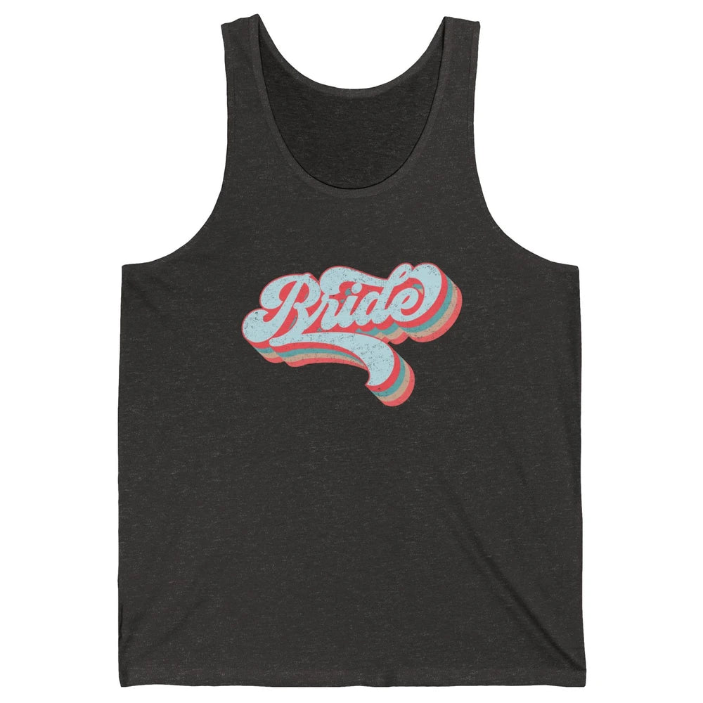 Retro 70s Future Bride Engaged Bachelorette Bridal Party Unisex Jersey Tank