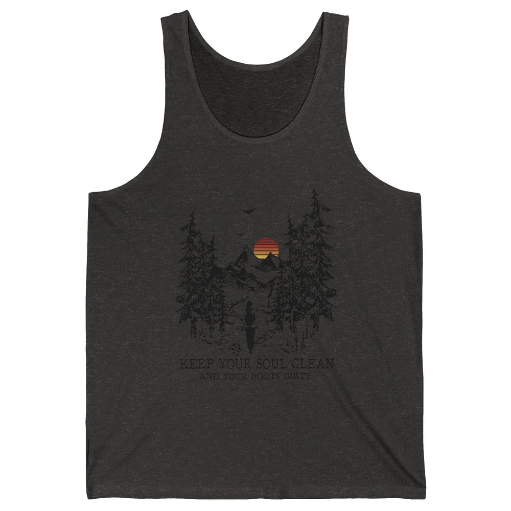 Retro Hiking Camping Keep Your Soul Clean & Your Boots Dirty Unisex Jersey Tank