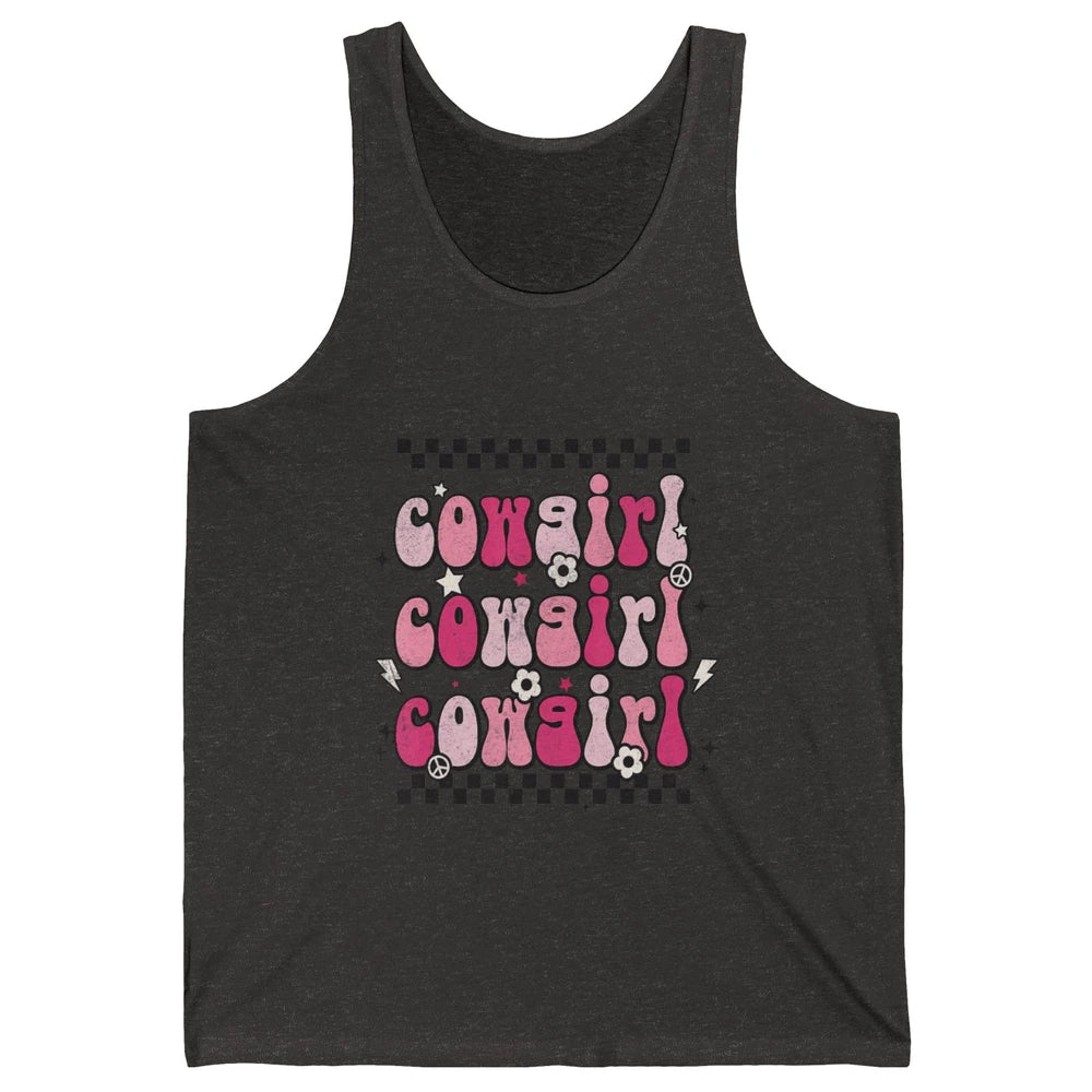 Retro Cowgirl Boho Rodeo Howdy Cowboy Texas Western Country Unisex Jersey Tank