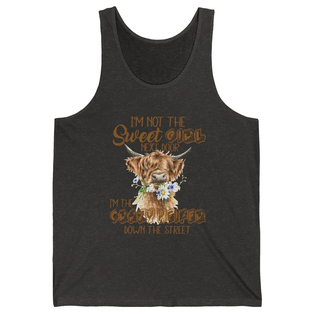 Floral Baby Highland Cow Bandana Not Today Heifer Cow Farmer Unisex Jersey Tank